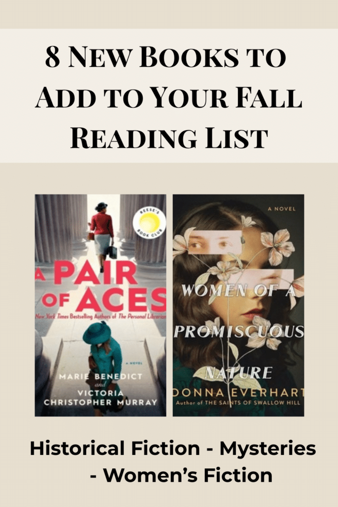 Pinterest Image- for blog post 8 New Books To Add To Your Fall Reading List- image of text and book covers
