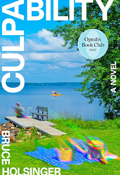  Culpability book cover by Bruce Holsinger, featuring a modern, stark design hinting at legal and technological themes, legal thriller, tech thriller, AI, artificial intelligence, courtroom drama, Silicon Valley, crime, justice, moral dilemma, suspense, modern thriller, book review, book club pick