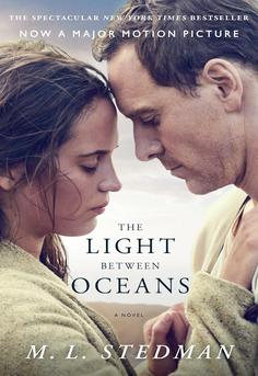 Cover of The Light Between Oceans by M.L. Stedman with a lighthouse on Janus Rock, a moving Australian novel about love, loss, and a life-altering moral dilemma
